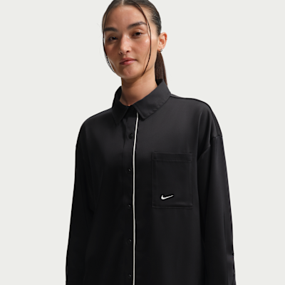Nike Sportswear Women's Oversized Satin Long-Sleeve Top. Nike JP